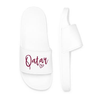 Qatar Heart Women's Love Qatar - Männer Badelatschen - Weiß - Vorne