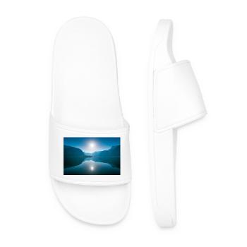 Reflecting mountain lake Lake Hallstatt - Men’s Pool Sliders - white - Front