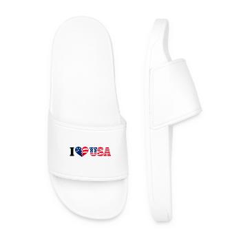 I cœur USA Drapeau Étoilé motif - Claquettes Homme - blanc - Devant