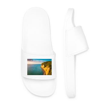 Chalk coast in golden light - Men’s Pool Sliders - white - Front