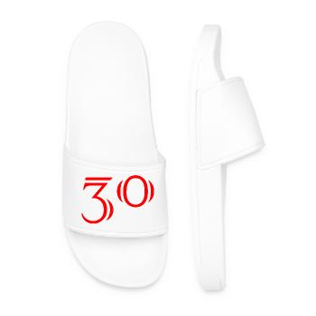 30. 30 ANS. 30e ANNIVERSAIRE. ANNIVERSAIRE 30 ANS. - Claquettes Homme - blanc - Devant