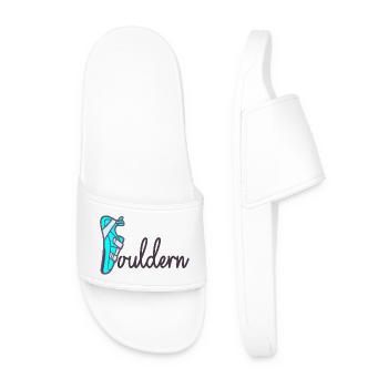 Father's Day Dad Bouldering - Men’s Pool Sliders - white - Front
