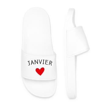 Future maman Janvier – Bébé en route ❤️ - Claquettes Homme - blanc - Devant