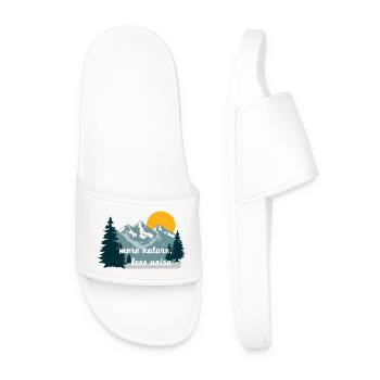 Plus de nature Moins de bruit - Claquettes Homme - blanc - Devant