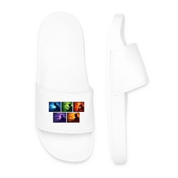 Neon Coding: Screen Worlds - Men’s Pool Sliders - white - Front