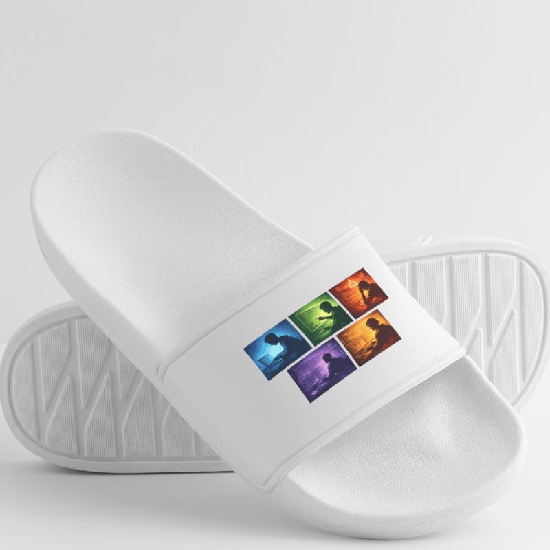 Multi-Screen Code Shadow Men’s Pool Sliders