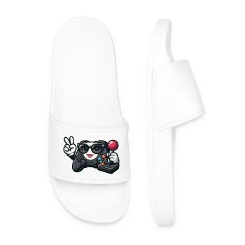 Kawaii-Spielcontroller-Friedenszeichen - Männer Badelatschen - Weiß - Vorne