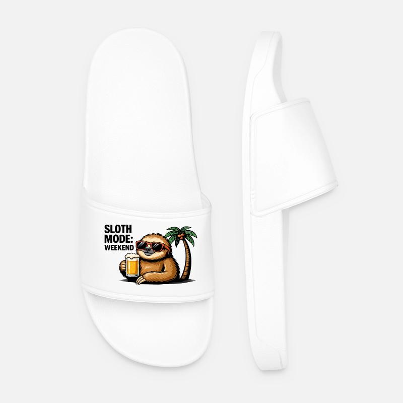 Sunny Sloth Bier Holiday - Männer Badelatschen - Weiß