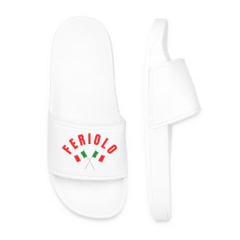 Feriolo Crossed Italian Flags Emblem - Männer Badelatschen - Weiß - Vorne