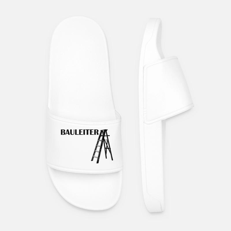 Bauleiter Typografie Baustellenstil - Männer Badelatschen - Weiß