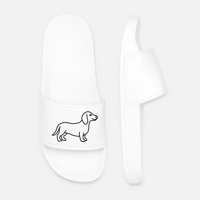 Dackel Kontur - Männer Badelatschen - Weiß