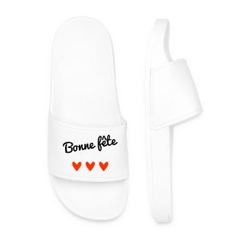 HAPPY BIRTHDAY. MOTHER'S DAY. FATHER'S DAY. PARTY - Men’s Pool Sliders - white - Front