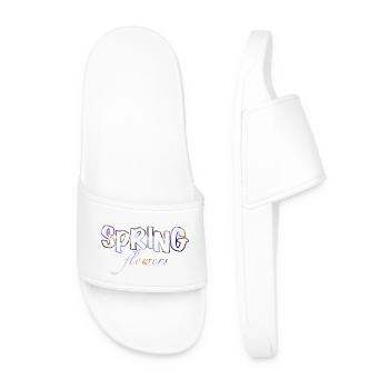 Couleurs des crocus des fleurs de printemps - Claquettes Homme - blanc - Devant