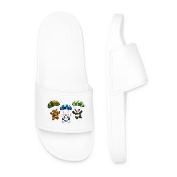 Three Bears Jump with a Parachute - Men’s Pool Sliders - white - Front