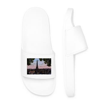 Ambiance du soir parisien à la tour Eiffel - Claquettes Homme - blanc - Devant