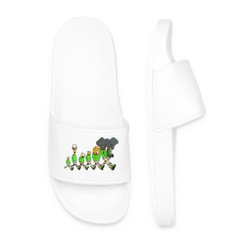 Savannah animals on a walk - Men’s Pool Sliders - white - Front