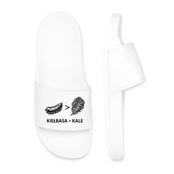 Kielbasa Greater Than Kale - Men’s Pool Sliders - white - Front