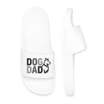 Dog Dad Silhouette – Dog Dad Graphic - Men’s Pool Sliders - white - Front