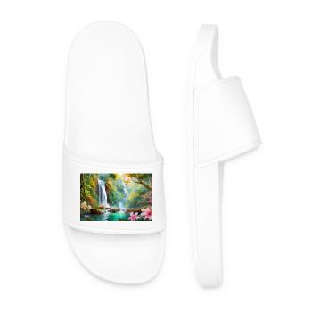 Rêve de la cascade dans la jungle - Claquettes Homme - blanc - Devant