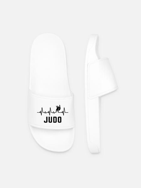 Judo judoka heartbeat - Men’s Pool Sliders - white