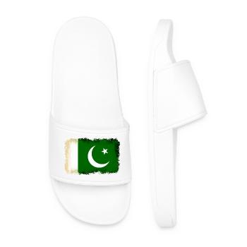 Drapeau du Pakistan - Claquettes Homme - blanc - Devant