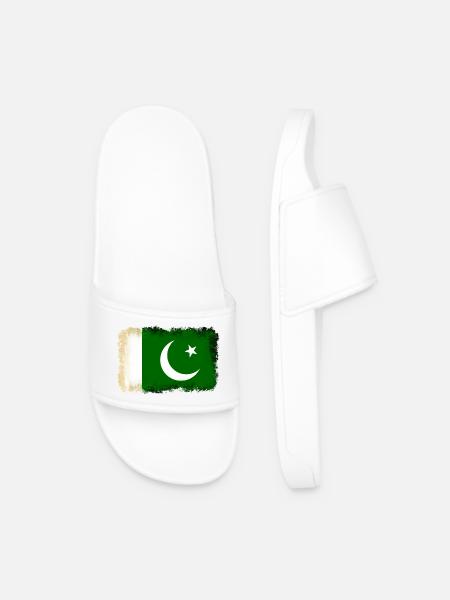 Flag Pakistan - Men’s Pool Sliders - white
