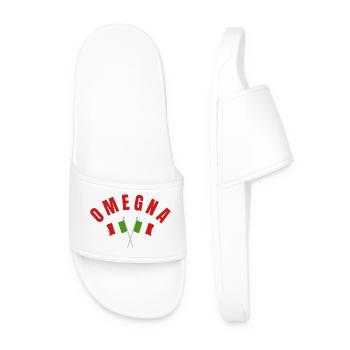 Omegna Italian Flags Emblem - Men’s Pool Sliders - white - Front