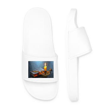 Candlelit Antiquarian Aura - Men’s Pool Sliders - white - Front