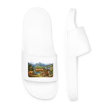 Nature Rules: Animals and Mountains - Men’s Pool Sliders - white - Front