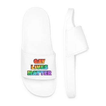 Pride Rainbow Typografische Aussage - Männer Badelatschen - Weiß - Vorne