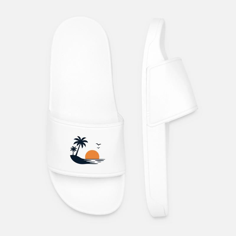 Île tropicale du couchant de soleil - Claquettes Homme - blanc