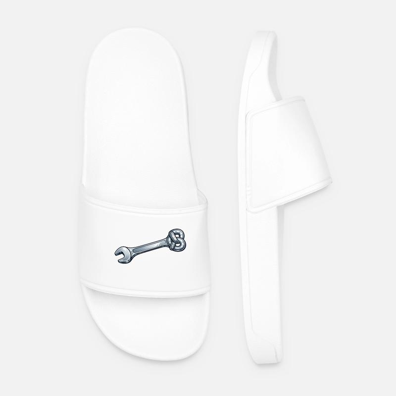 Pretzel Adjustable Wrench - Men’s Pool Sliders - white