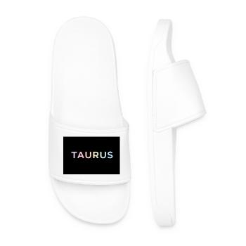 Taurus Gradient Typography - Men’s Pool Sliders - white - Front