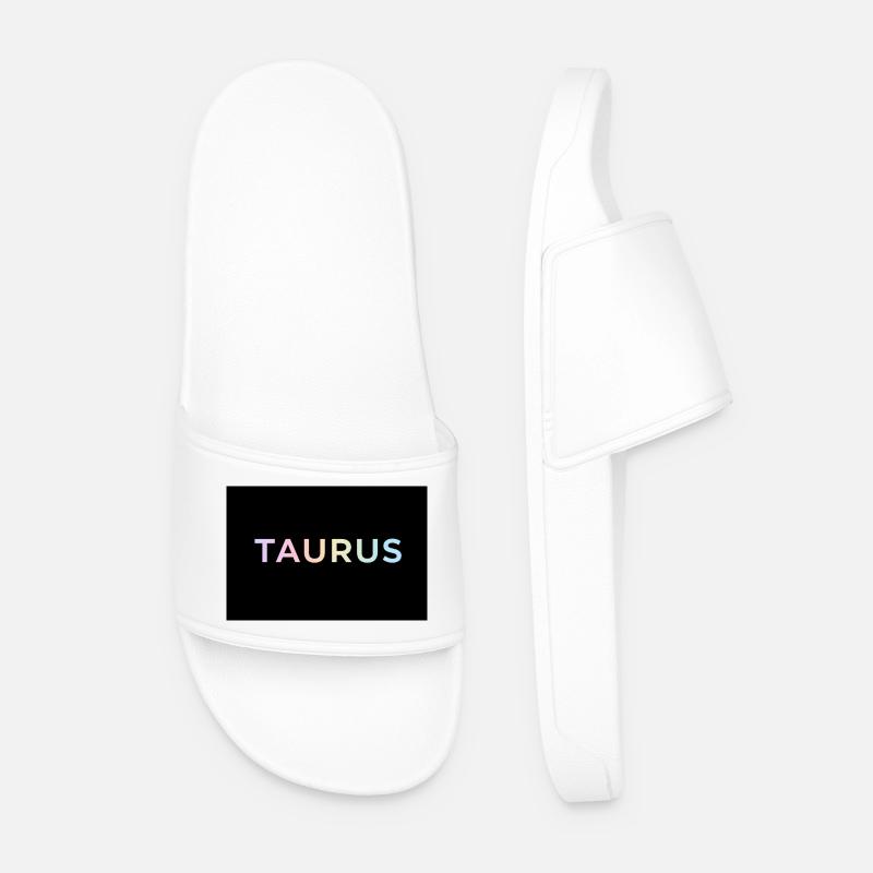 Taurus-Gradiententypografie - Männer Badelatschen - Weiß