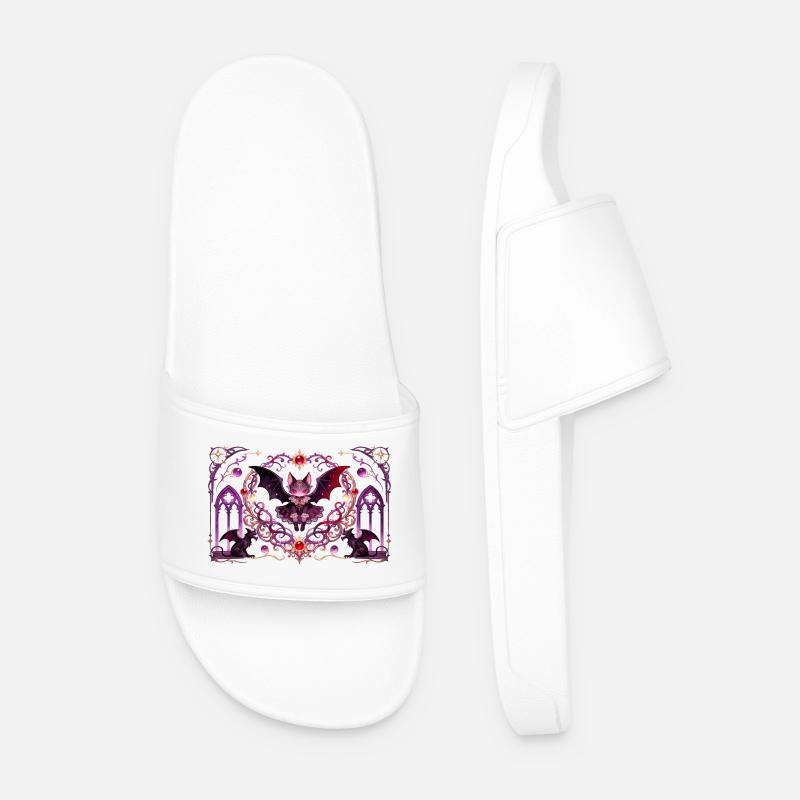 Gotische Vampirkatze Dunkle Fantasy Hexendesign - Männer Badelatschen - Weiß