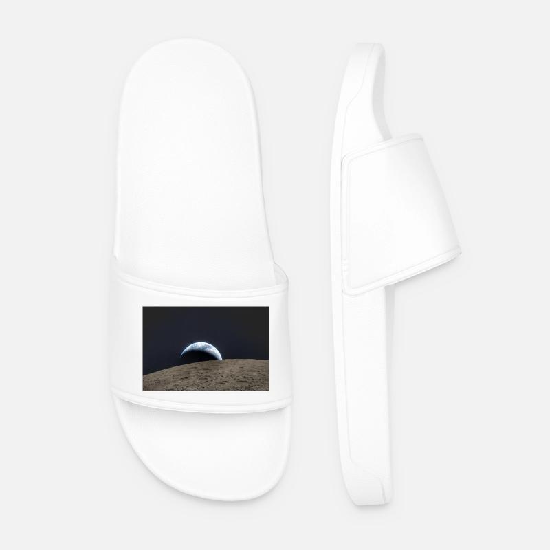 Terre sur la surface lunaire - Claquettes Homme - blanc