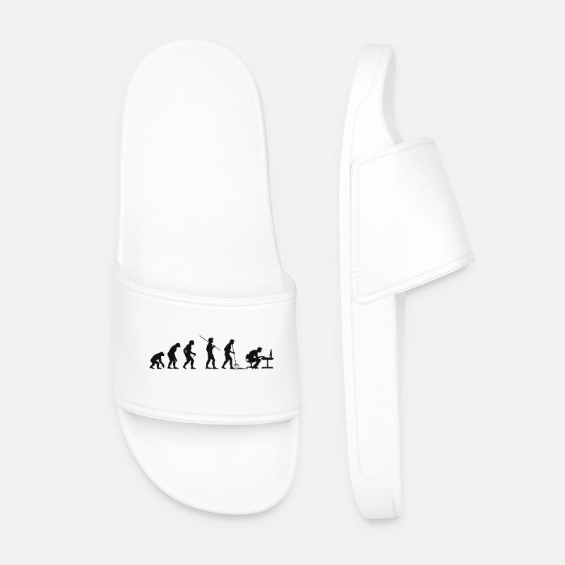 Programmer Computer Freak Evolution - Men’s Pool Sliders - white