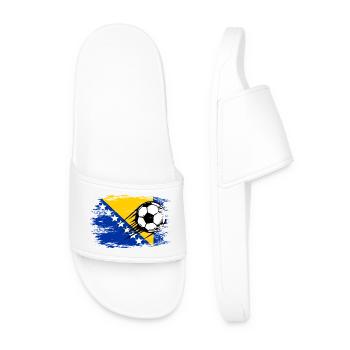 Bosnia Flag Football used - Men’s Pool Sliders - white - Front