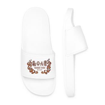 SOAG Garage Gear 1976 Flames Logo - Men’s Pool Sliders - white - Front