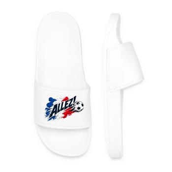 Allez France : motif de fan de football - Claquettes Homme - blanc - Devant