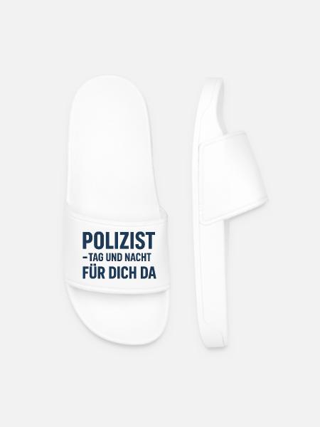 Polizist Tag und Nacht Design - Männer Badelatschen - Weiß