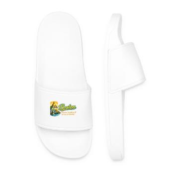 Boston Skyline Retro Vintage Design - Men’s Pool Sliders - white - Front