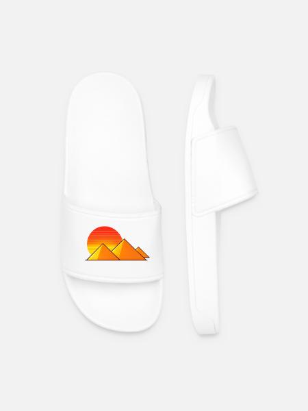 Sonnenuntergang über Pyramiden - Männer Badelatschen - Weiß