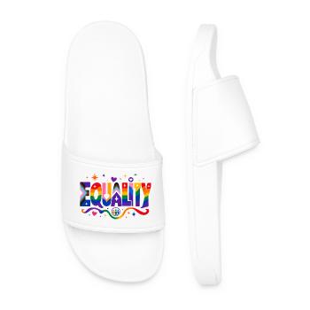 Equality Statement for Pride Fans CSD Outfit - Men’s Pool Sliders - white - Front