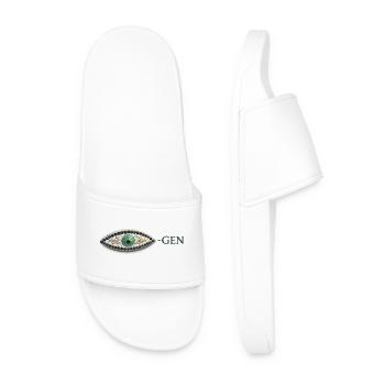 Eye mosaic with emerald pattern Gen - Men’s Pool Sliders - white - Front