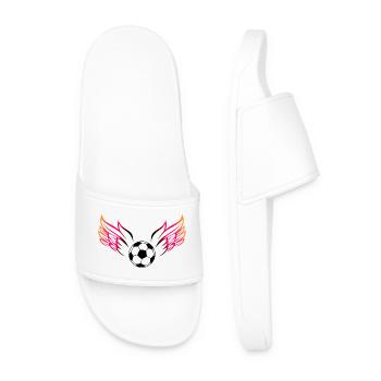 Flügel-Fußball-Design mit Dynamik - Männer Badelatschen - Weiß - Vorne