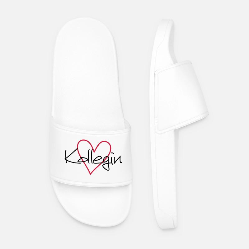 Kollegin Herz Lieblingskollegin Geschenk - Männer Badelatschen - Weiß