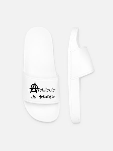 T-Shirt Anarchyarchitekt der Durcheinander-Taschentasche - Männer Badelatschen - Weiß