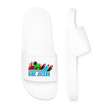 Disc Jockey / DJ / Gift / Gift Idea - Men’s Pool Sliders - white - Front