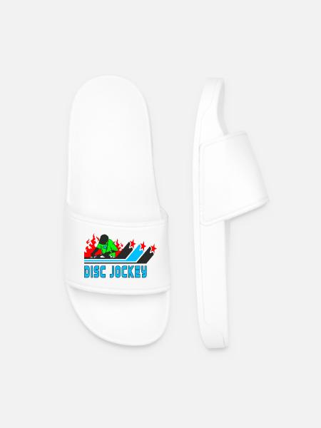 Disc Jockey / DJ / Cadeau / Idée cadeau - Claquettes Homme - blanc